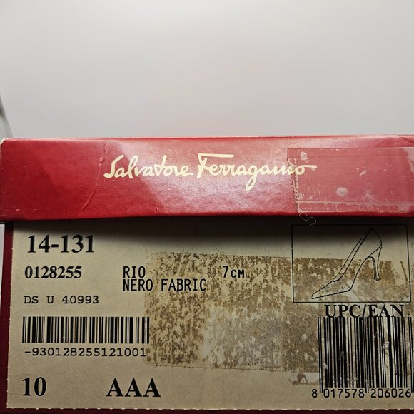 Salvatore Ferragamo Gold Leather Slingback Heels w/ Snakeskin Cap Toe – Size 8B - Picture 11 of 11